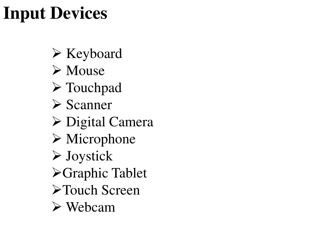 input devices