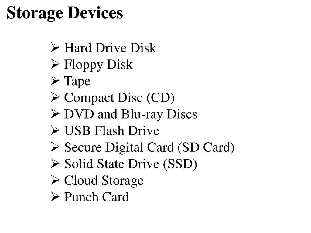 storage devices