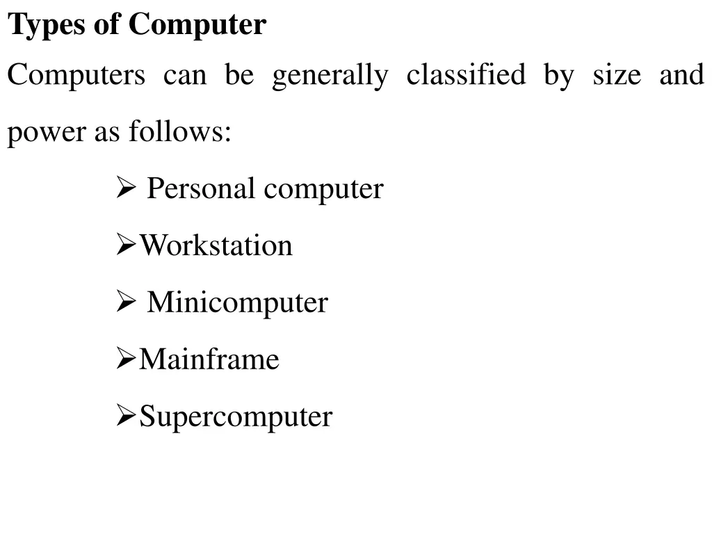 types of computer computers can be generally