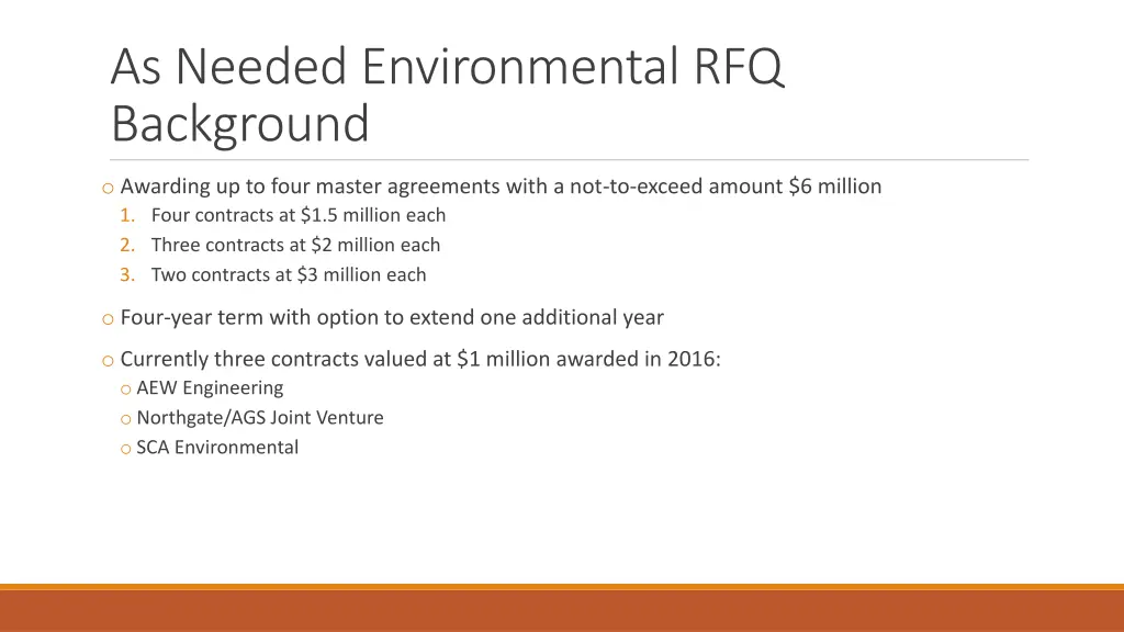 as needed environmental rfq background