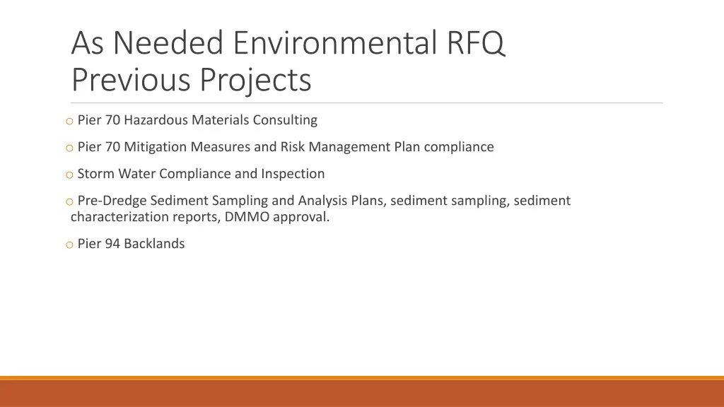 as needed environmental rfq previous projects