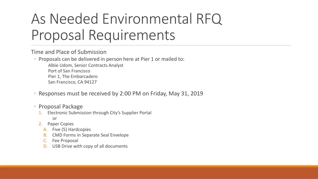 as needed environmental rfq proposal requirements