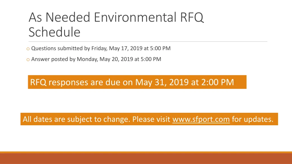 as needed environmental rfq schedule 1