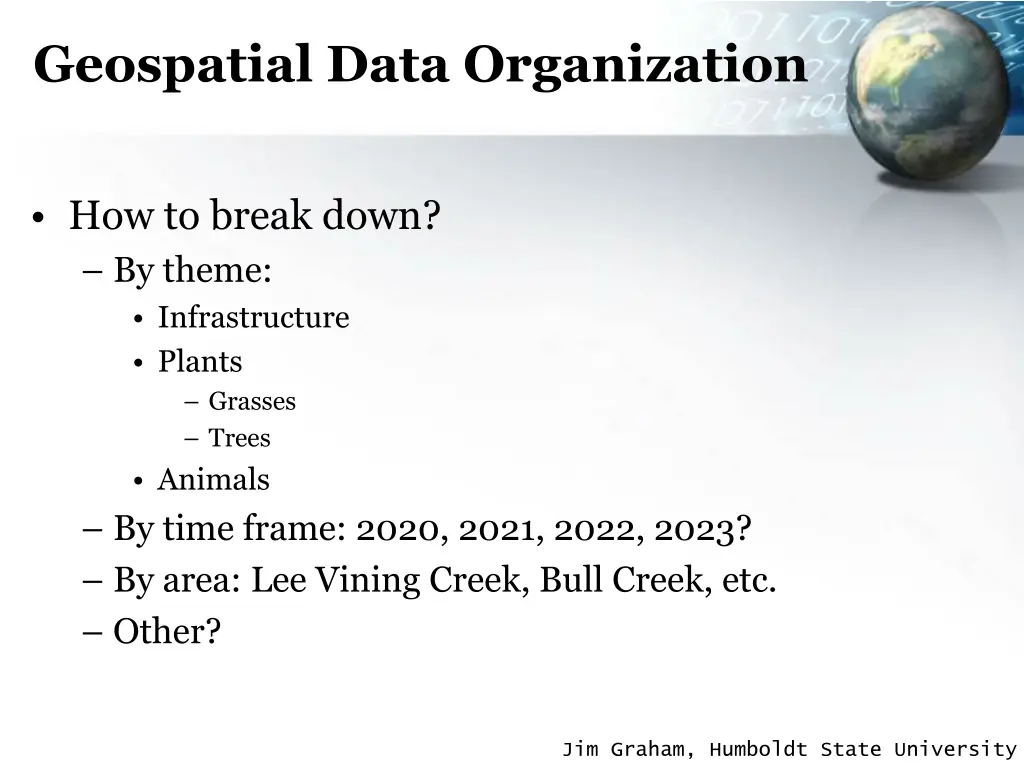 geospatial data organization