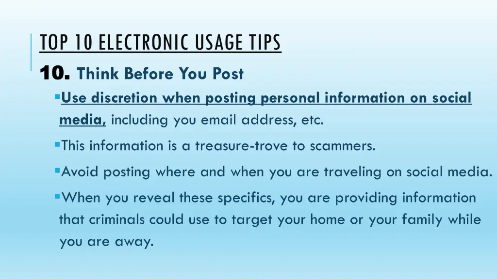 top 10 electronic usage tips 10 10 think before