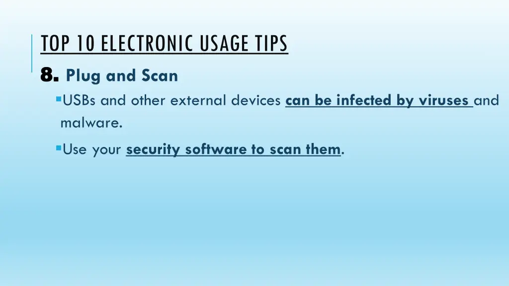 top 10 electronic usage tips 8 8 plug and scan