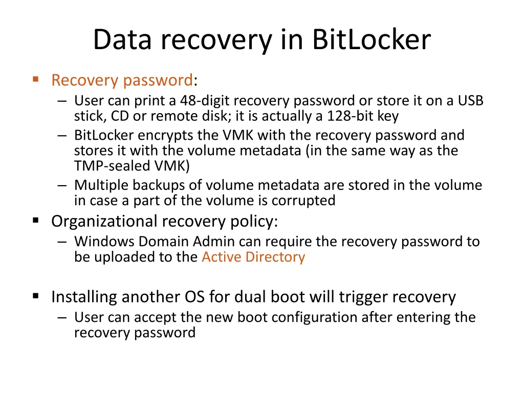 data recovery in bitlocker