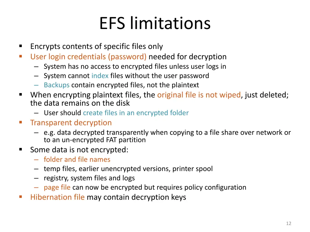 efs limitations