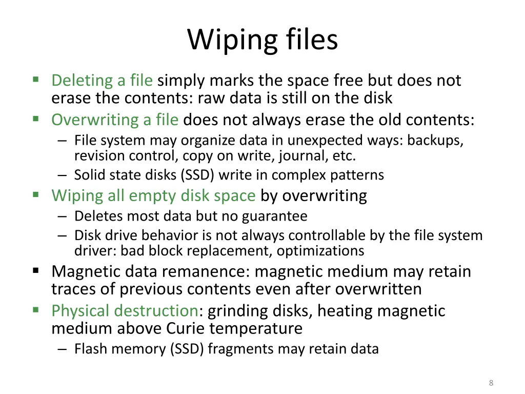 wiping files