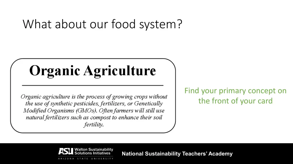 what about our food system