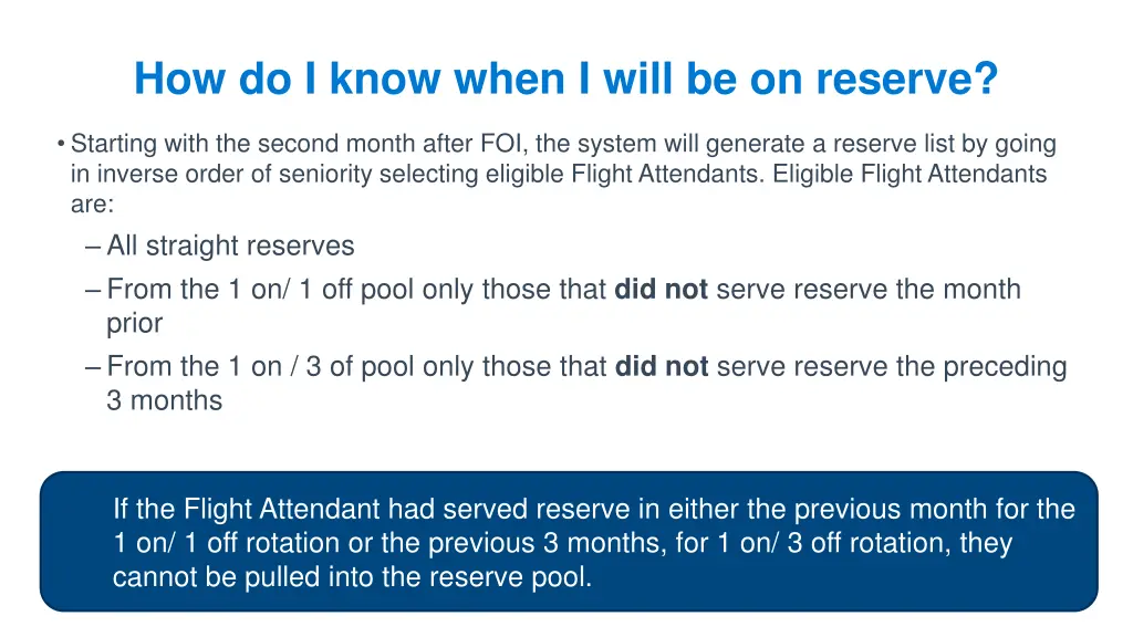 how do i know when i will be on reserve