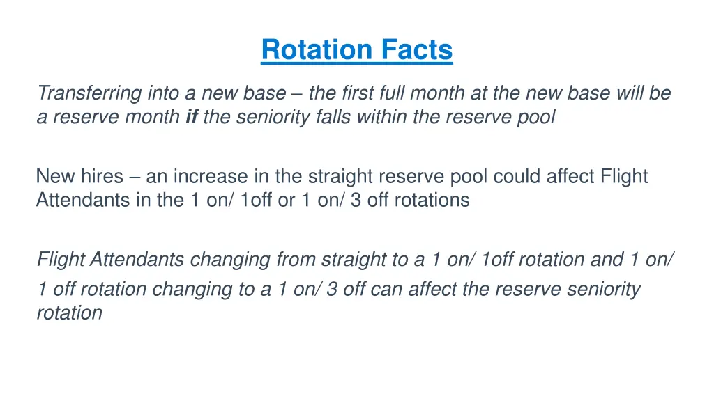 rotation facts