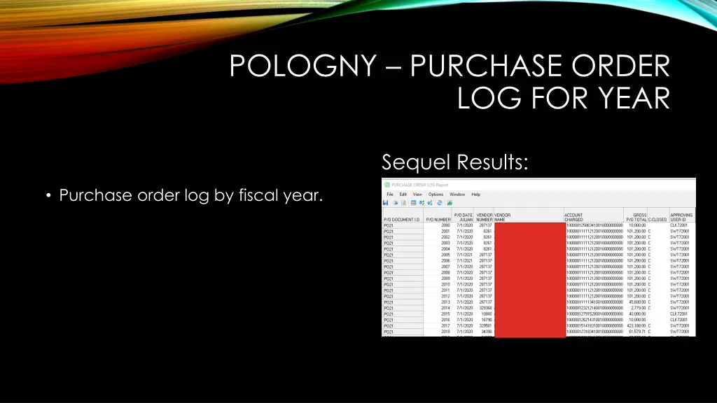 pologny purchase order