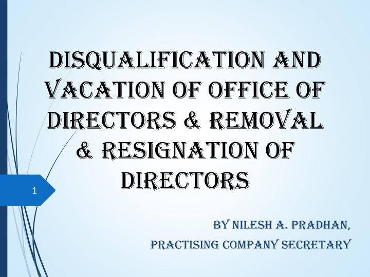 disqualification and vacation of office