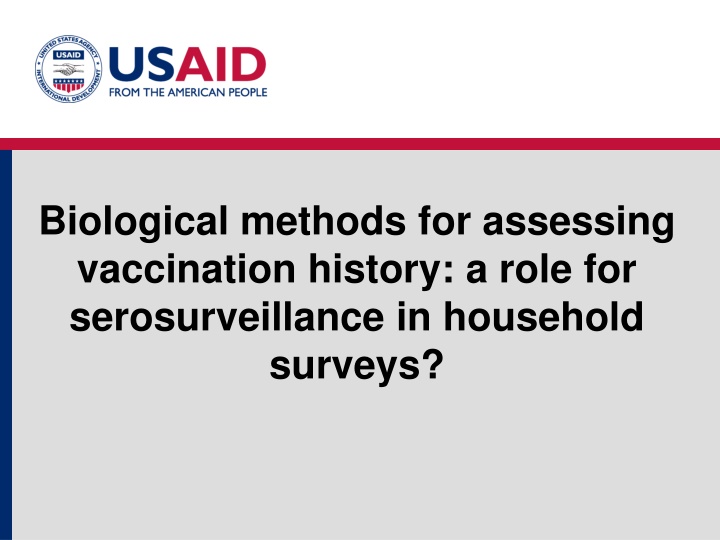 biological methods for assessing vaccination