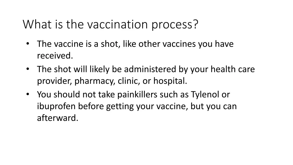 what is the vaccination process