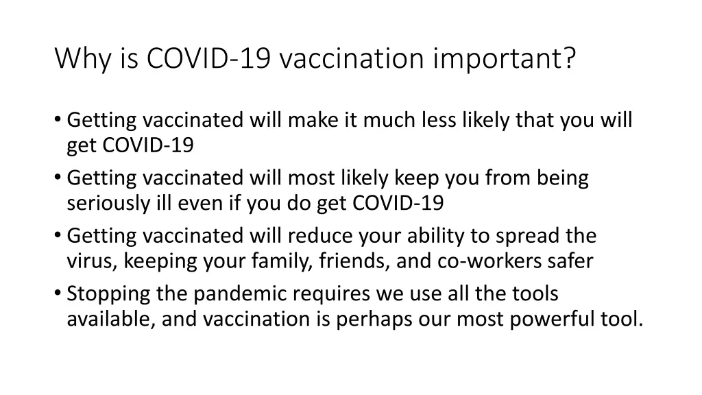 why is covid 19 vaccination important