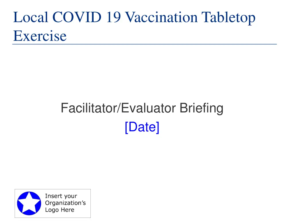 local covid 19 vaccination tabletop exercise