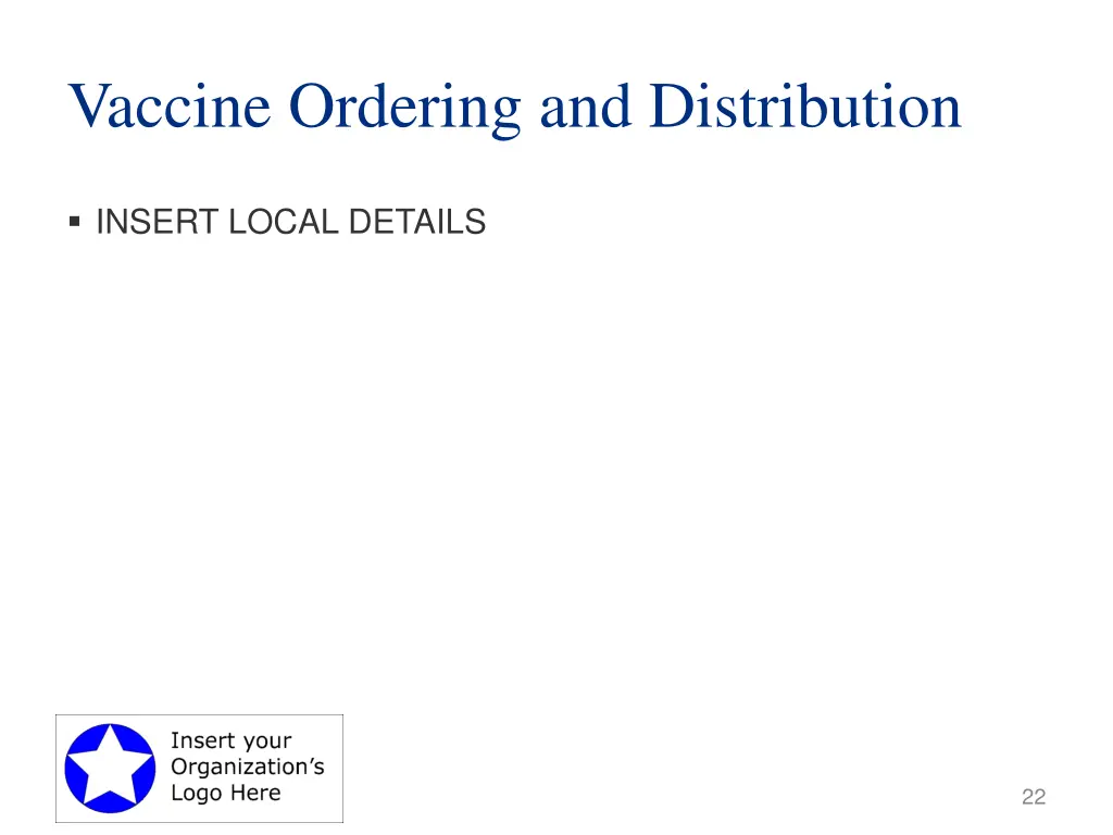 vaccine ordering and distribution