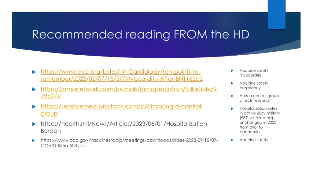 recommended reading from the hd 1