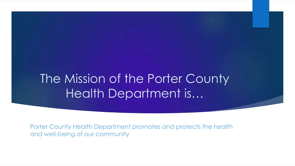 the mission of the porter county health