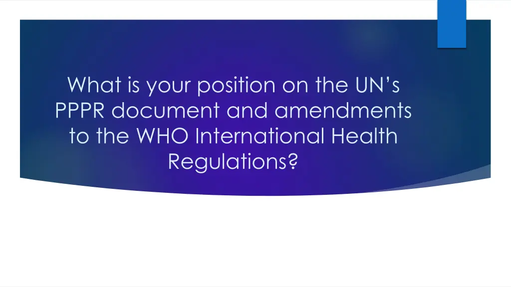 what is your position on the un s pppr document