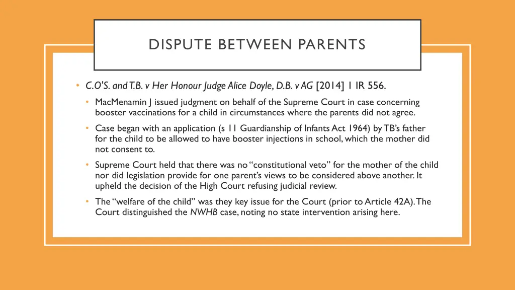 dispute between parents