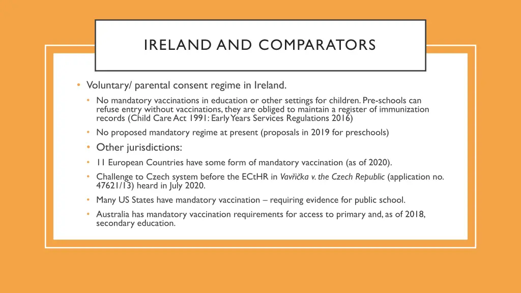 ireland and comparators