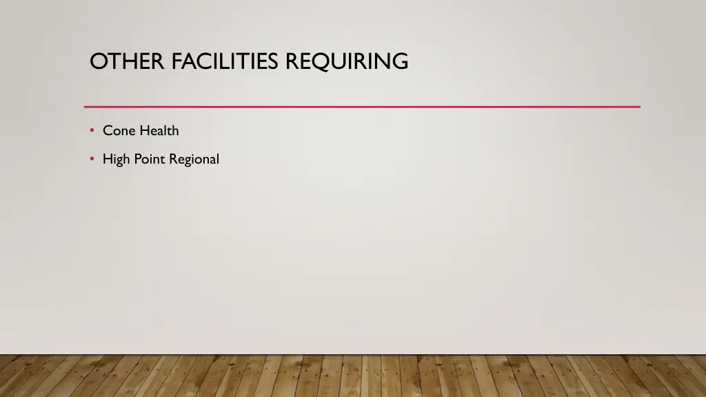 other facilities requiring