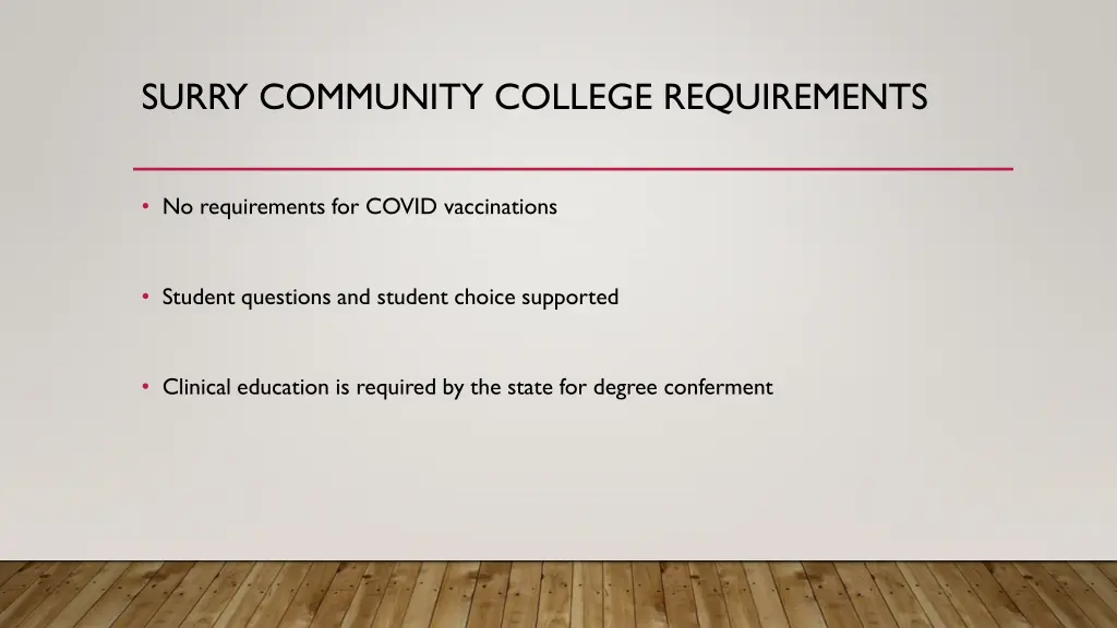 surry community college requirements