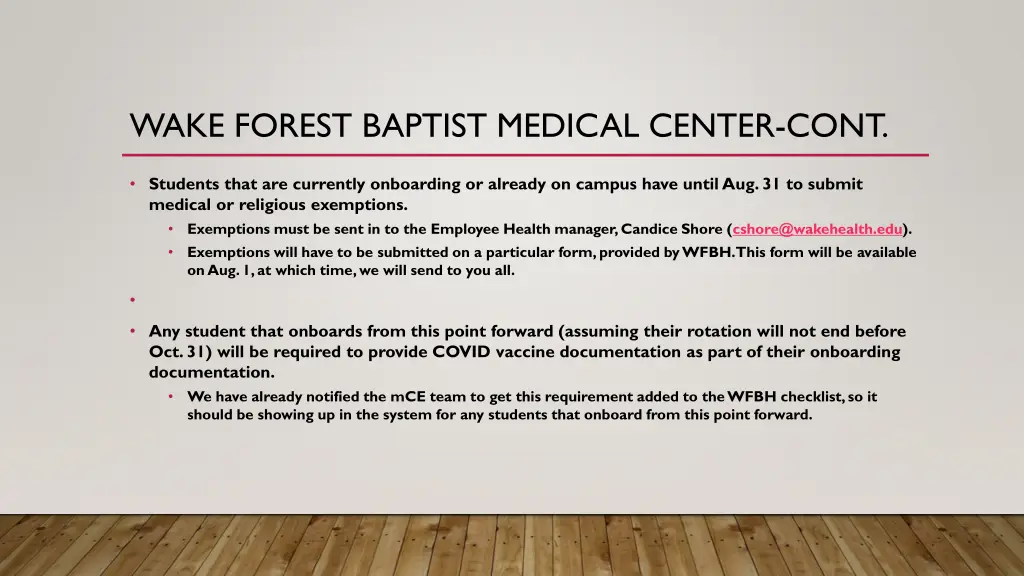 wake forest baptist medical center cont