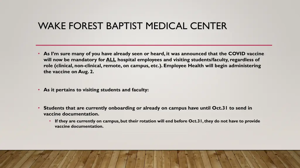 wake forest baptist medical center