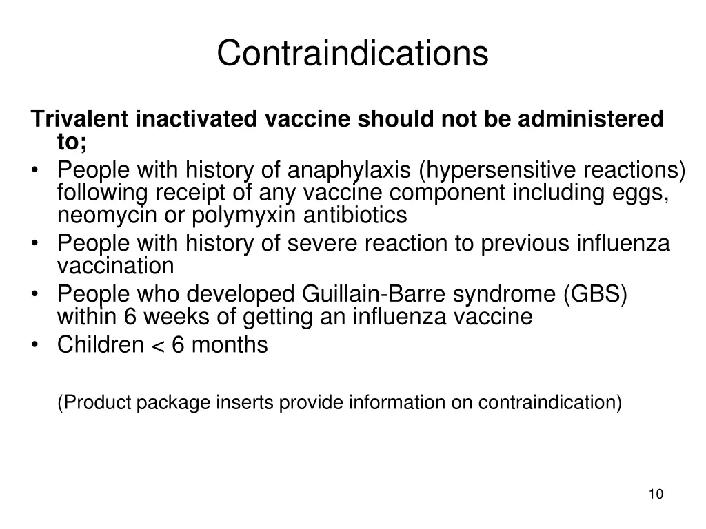 contraindications