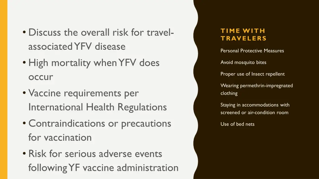 discuss the overall risk for travel associated