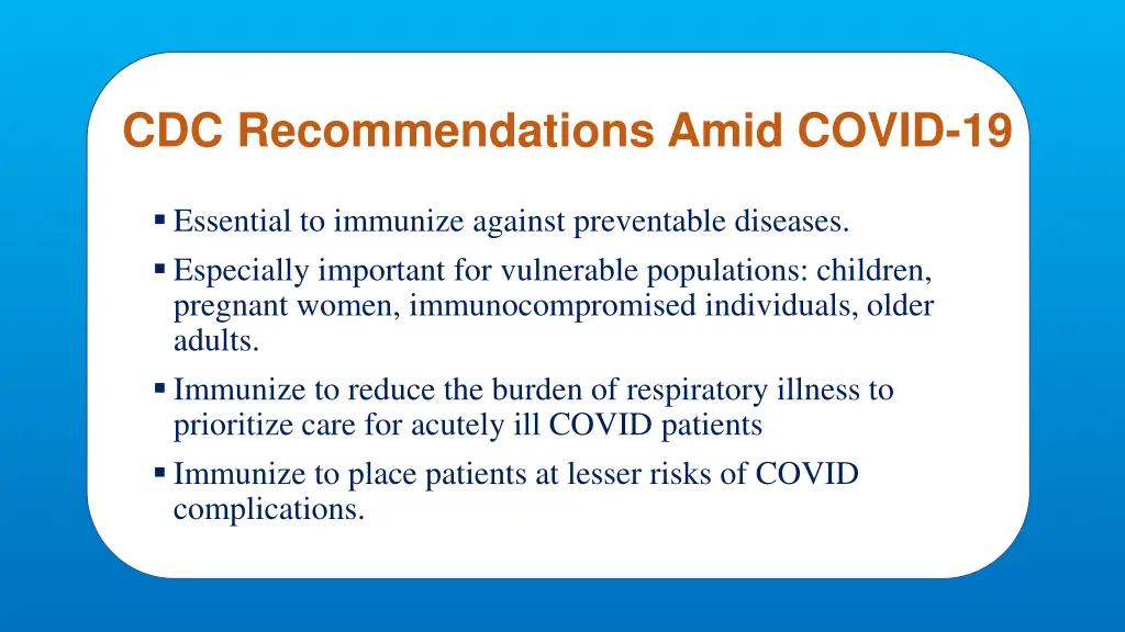 cdc recommendations amid covid 19