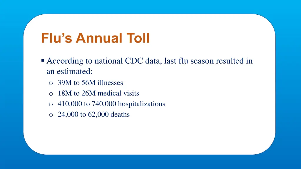 flu s annual toll