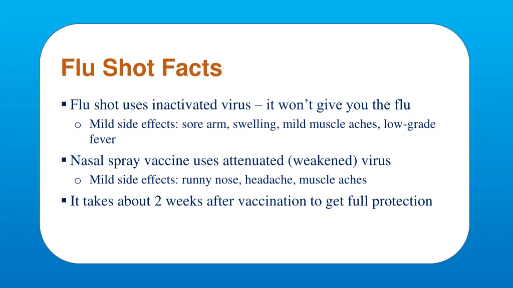 flu shot facts