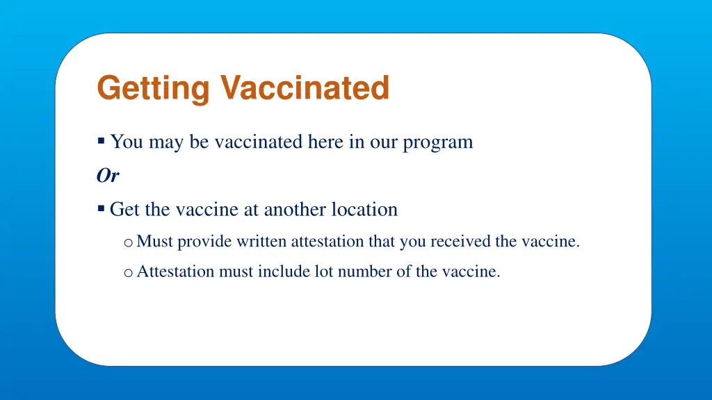 getting vaccinated