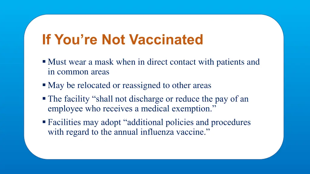 if you re not vaccinated