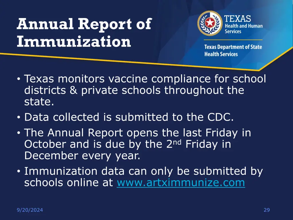 annual report of immunization