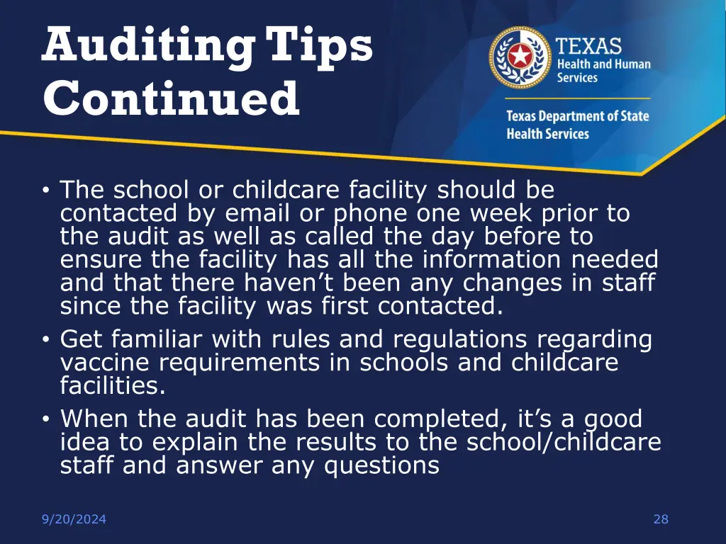 auditing tips continued