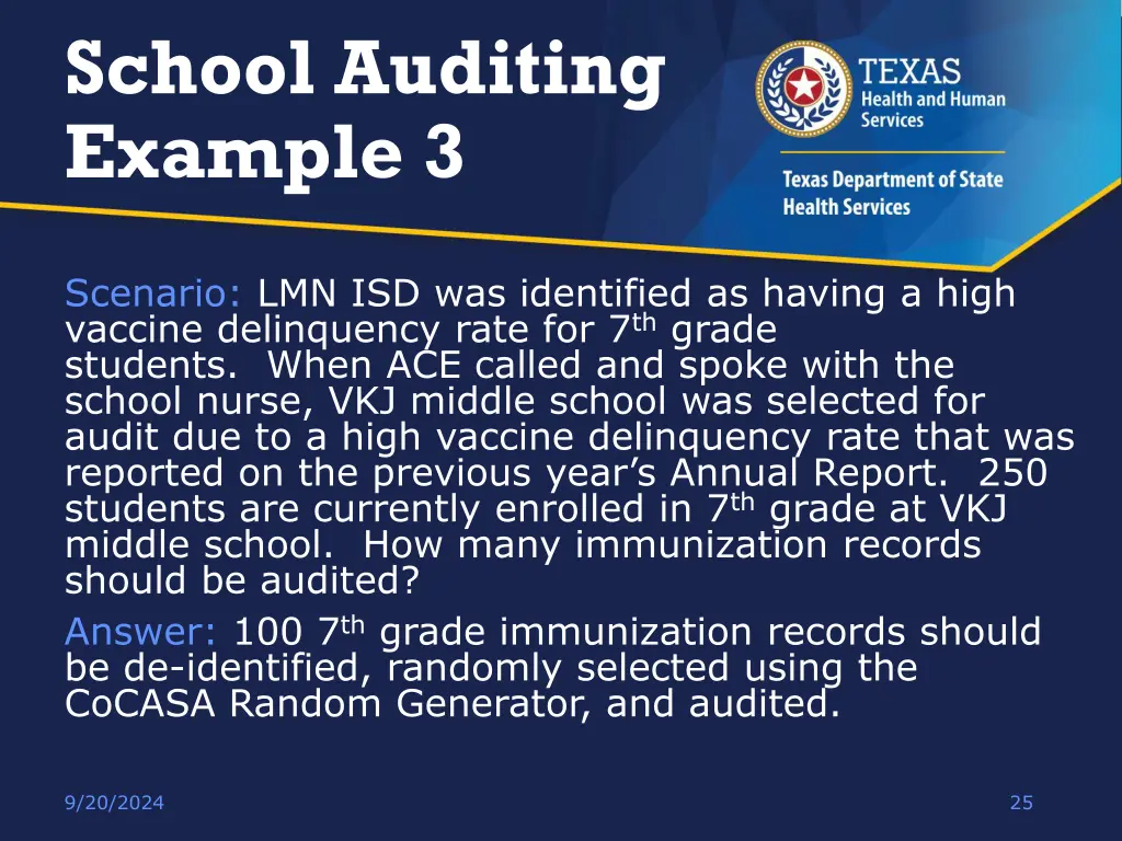 school auditing example 3