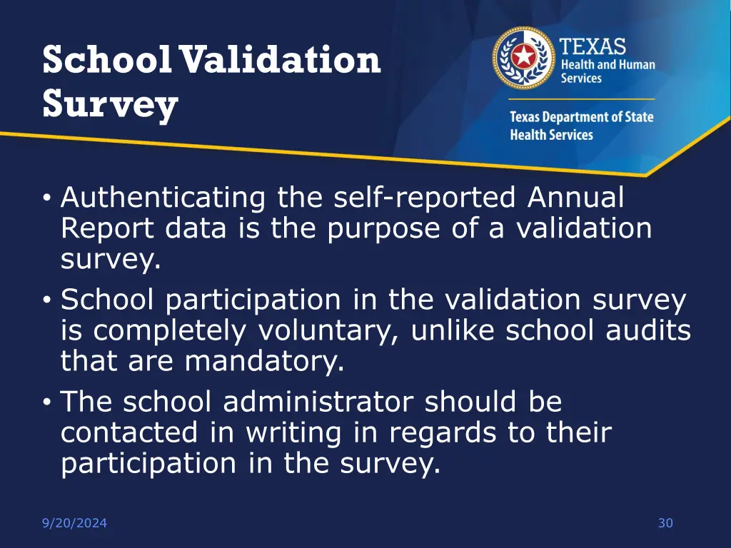 school validation survey