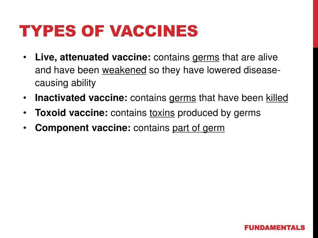 types of vaccines