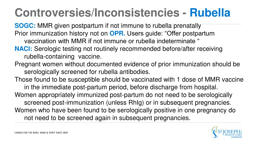 controversies inconsistencies rubella 1