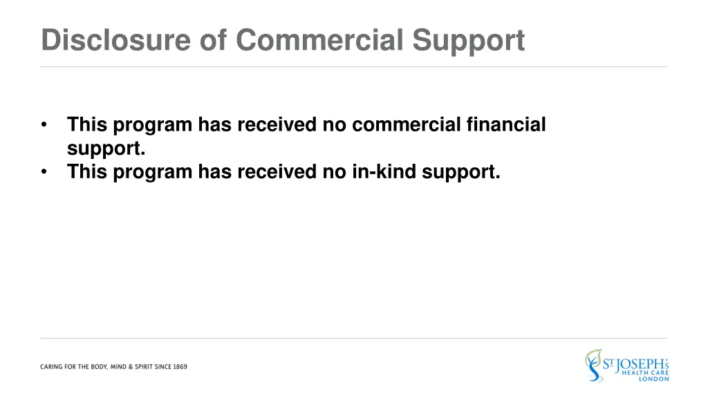 disclosure of commercial support