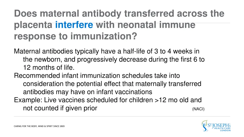 does maternal antibody transferred across