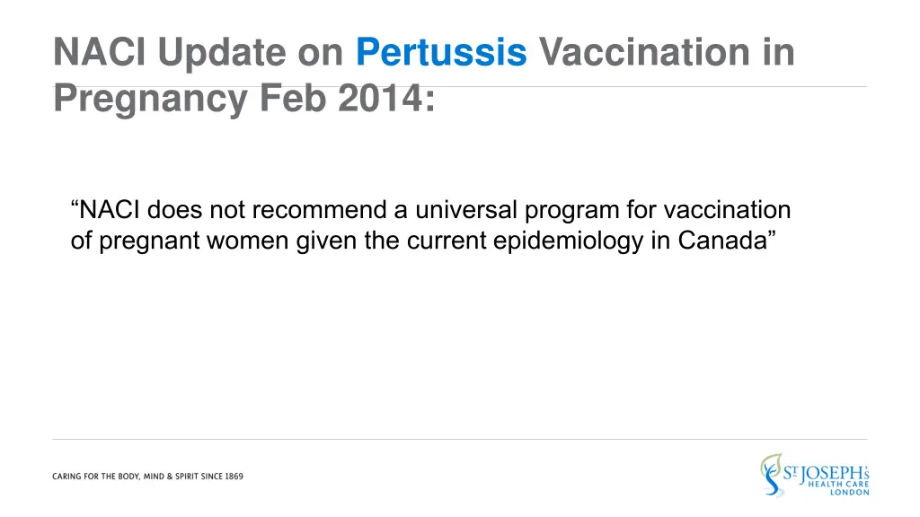 naci update on pertussis vaccination in pregnancy