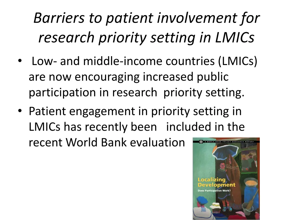 barriers to patient involvement for research