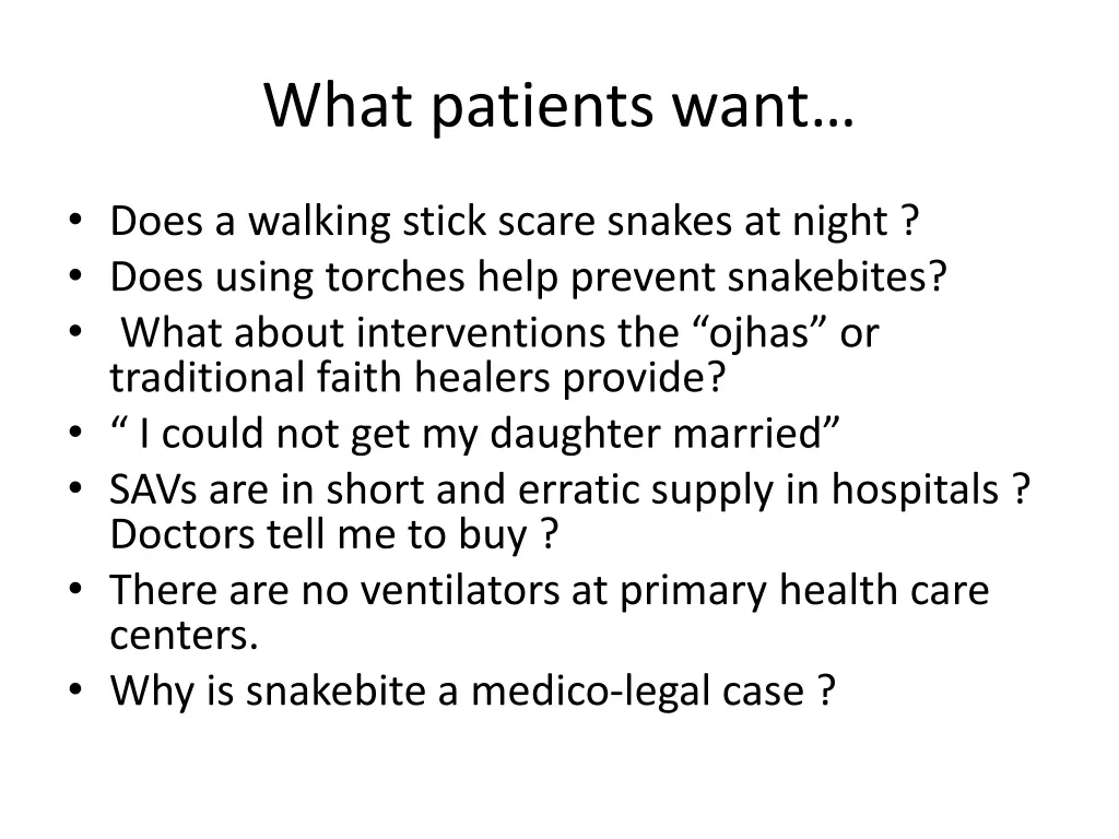 what patients want